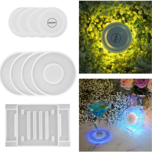 9pcs Coaster Resin Mold Cup Pad Epoxy Mold Cups Casting Home Decoration