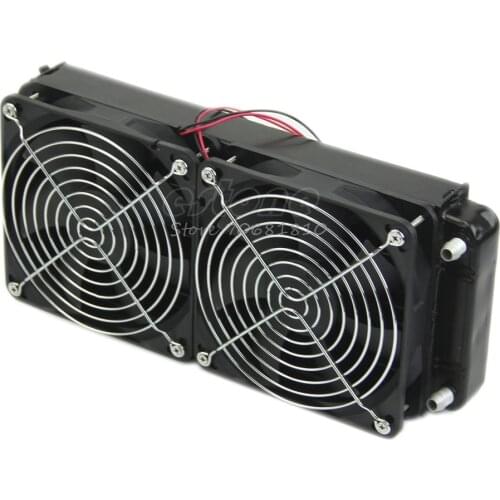 Aluminum Computer Radiator Water Cooling Cooler 2 Fans 240mm For CPU Heatsink X6HA