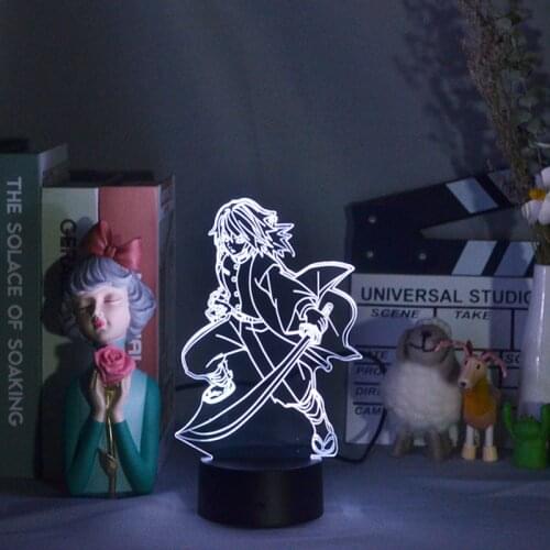 Anime Kimetsu No Yaiba Giyu Tomioka Light for Bedroom Decor Child Kids Birthday Gift Manga Gadget Giyuu Lamp Demon Slayer