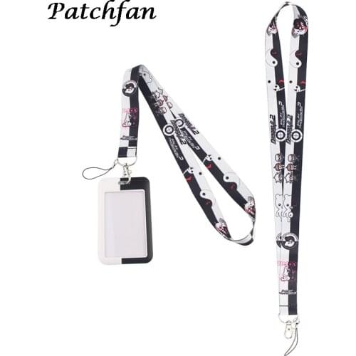 AD122 Patchfan Anime Lanyard for Key Phones USB Keys Keychain Name Badge Holders Lanyard With Card Cover Case