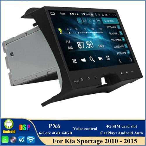 DSP PX6 6-Core 10.1" Android 10.0 Car DVD Player for Kia Sportage R 2010-2015 Stereo Radio GPS Bluetooth WIFI Easy Connect