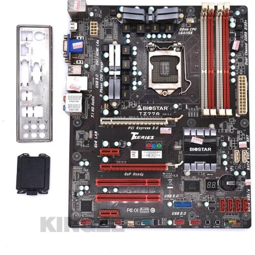 Used ,BIOSTAR TZ77A Original Motherboard Intel Z77 LGA 1155 DDR3 32G SATA3 USB3.0 ATX