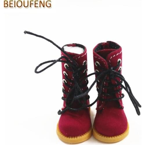 BEIOUFENG 3.8CM Doll Shoes High Boots for Dolls,Casual Puppet Shoes Sneakers for Dolls,1/8 BJD Doll Boots for Blyth Azone 6 Pair