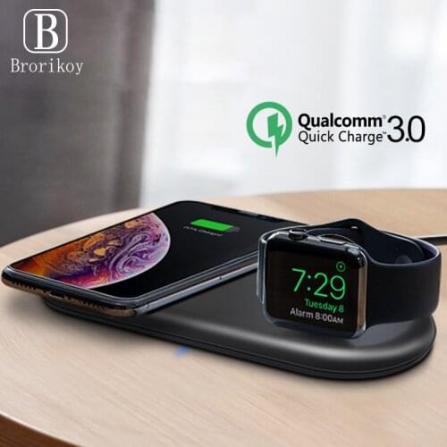 Wireless Charger Watch Charger 2W for Apple iWatch 5 4 3 2 1 Desktop Stand Wireless Charging for iPhone 11 X Samsung S10 Note 10