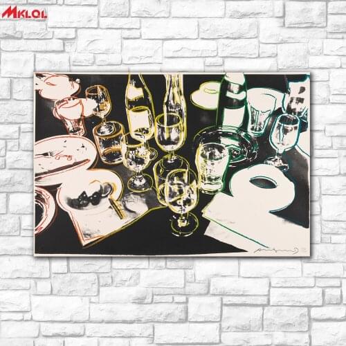 Large Wall Art, Glass goblet ,Restaurant study Bedroom Decor Wall oil Painting Print Nice wall picture for living room no frame