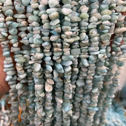 3x8mm Natural Blue Larimar Beads 15'' Freeform Chips Square Spacer DIY Loose Stone Beads For Jewelry Making Beads Accessories