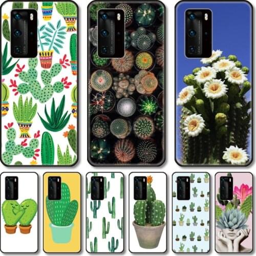 Green cactus Phone Case For Huawei Honor 20 10 9 8 N Pro Lite A C RU black cell shell