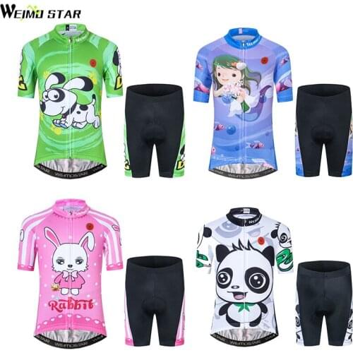 Kids Cycling Jersey Pro Team WEIMOSTAR Boy Girl Cute Cartoon cycling clothing maillot ciclismo Bike Jerseys cycling set