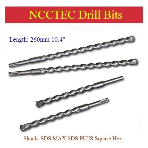 [Length 260mm 10.4'' ] Diameter 3-50mm 0.12''-2'' carbide core drill bits | Hammer hole saw SDS MAX SDS PLUS Square Hex Shank