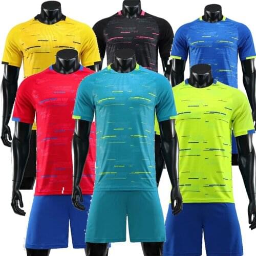 Men short sleeve black soccer jersey set red adult football uniform man navy blue team soccer shirt customized name DIY number