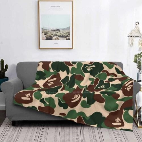 Bape Ape Camo Best Selling Room Household Flannel Blanket Bape Versache Expensive Ape Rapper Cool Fun Designer Desiigner Air