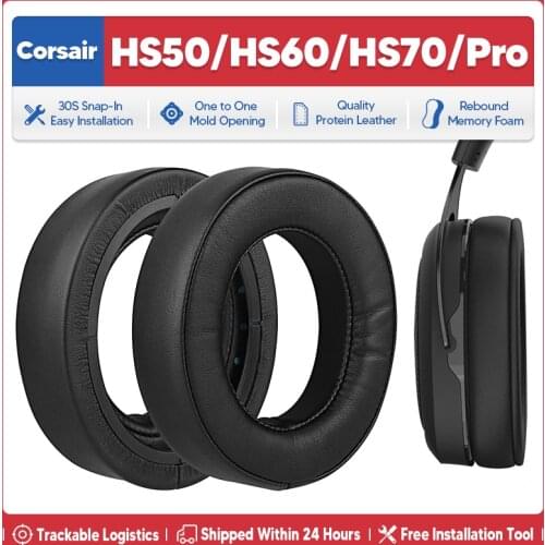 HS50 Ear Pads Replacement Headphones Earpads Protein Leather Memory Foam Ear Cushions for Corsair HS50 HS60 HS70 Pro Headsets