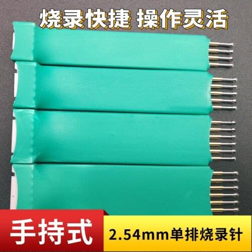 Program Burning Needle Test Needle STC Burning Pogo Pin Download Line 2.54mm Pitch Single Row Needle with 24AWG Blue White Cable