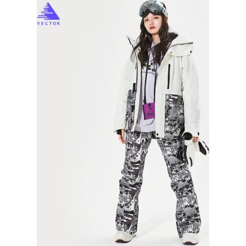 VECTOR Men Women Ski Jacket Ski Pants Winter Warm Windproof Waterproof Outdoor Sports Snowboard Ski Coat Trousers