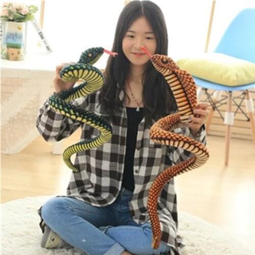 MIAOOWA 1PC 130/280CM Big Size Snake Plush Doll Simulation Snake Animal Stuffed Toy Funny Doll Party Toy Kid Baby Birthday Gift