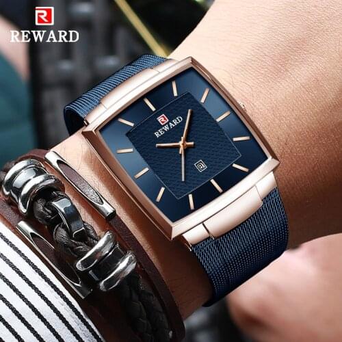 REWARD Mens Watches Top Brand Luxury 2021 Mens Square Quartz Wristwatch Business Waterproof Watch Men Relogio Masculino 2020
