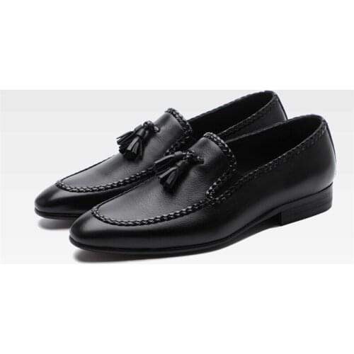 2020 NEW Spring Woven Loafers Men Real Leather Tassel Casual Shoes Hight End British Leisure Oxfords Trendy Plus Size 45