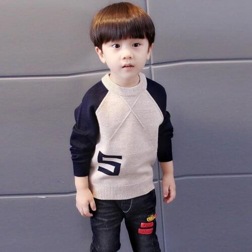 2021 New Knitting Spring Autumn Winter Sweater Baby Boys Kids Childrens Warm Plus Velvet Thicken Top High Quality