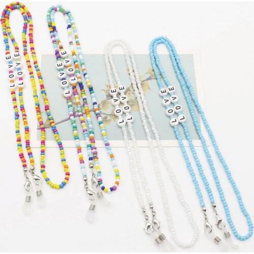 New Acrylic Love Sunglasses Chains Hanging Mask Chain Glasses Lanyard Rope Neck Strap Cord Accessories For Women Girls Gifts