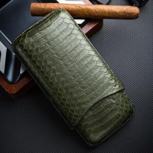 Cohiba Gadgets Travel Cigar Cigarette Case 3 Cigars Tube Holder Leather Tobacco Humidor With Gift Box Portable Smoking Tool