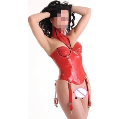 Handmade New Style Latex Girdles Rubber Women Red Sexy Shapewear Corset Waist Clip SIZE XXS-XXL
