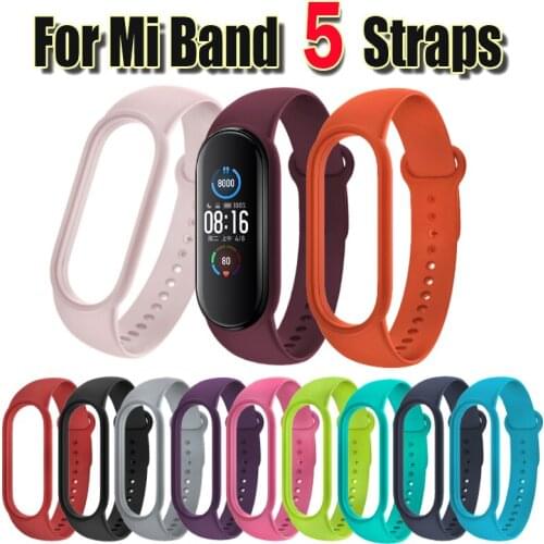 New For Xiaomi Mi Band 5 Strap Colorful Silicone Straps For Xiaomi mi band 5 NFC Accessories Replacement Band For Mi Band 5