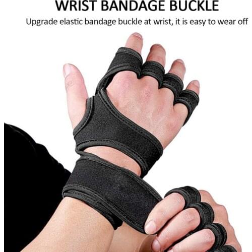 Indoor Sports Half Finger Gloves Weightlifting Anti-skid Riding Hard Pull Gloves Wrist Band For Workout Gym Men and Women