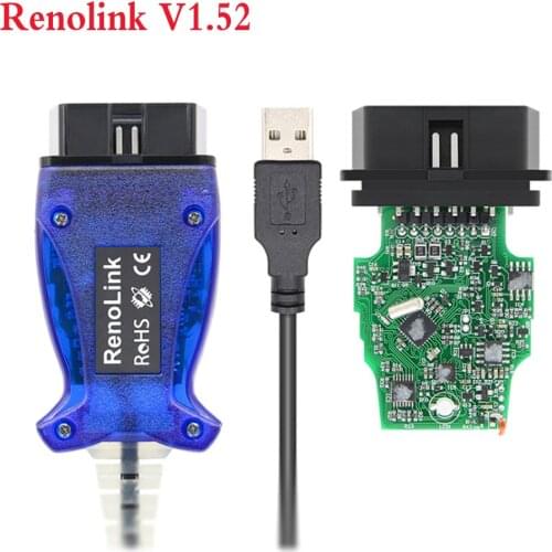 For Renault Renolink OBD2 ECU Programmer V1.52 Reno Link USB Diagnostic Cable For Renault dashboard coding Airbag Reset Tool