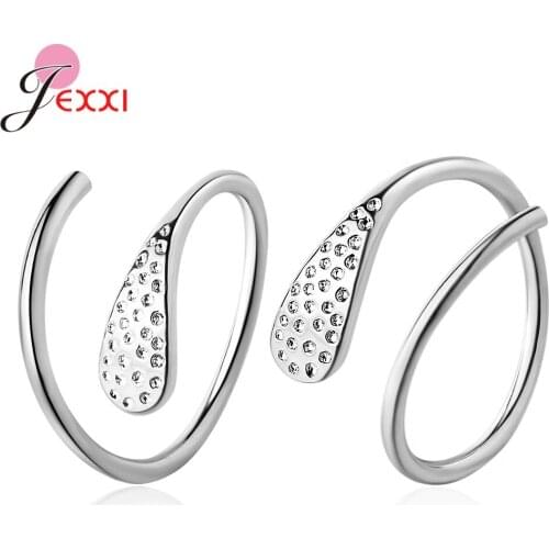 Simple S925 Sterling Silver Women Men Ear Decoration Earring Hot Sale Silver/ Gold Color Metallic Spiral Hoop Pendientes