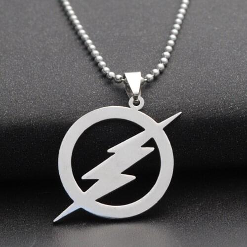 RONGQING 10pcs/lot wholesale cosplay Titanium steel Sweater chain lightning 316L Stainless steel necklace for women Men Gift