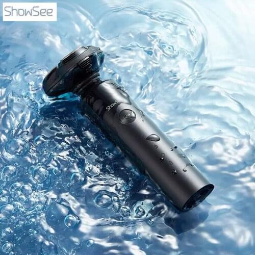 SHOWSEE Electric Shaver Mens Razor Beard Trimmer Shaving IPX7 Waterproof Men 3 Blades Portable Beard Trimmer Cutting Machine