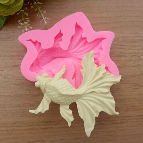 Goldfish fondle silicone mold cake decoration DIY carp chocolate mold Baking Tool