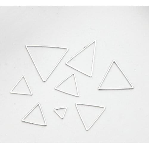 SUTI 50pcs/lot Rhodium Plated Copper Accessories Popular Contracted Triangle Earrings Pendnats DIY Jewelry Making And Finding