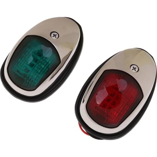 Pair Stainless Steel LED Navigation Light Marine Port & Starboard 12V DC