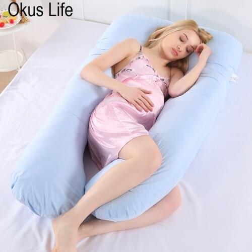 130CM U Shape Women Sleeping Support Pillow For Pregnant Body Cotton Pillowcase Maternity Pillow Pregnancy Side Sleepers Bedding