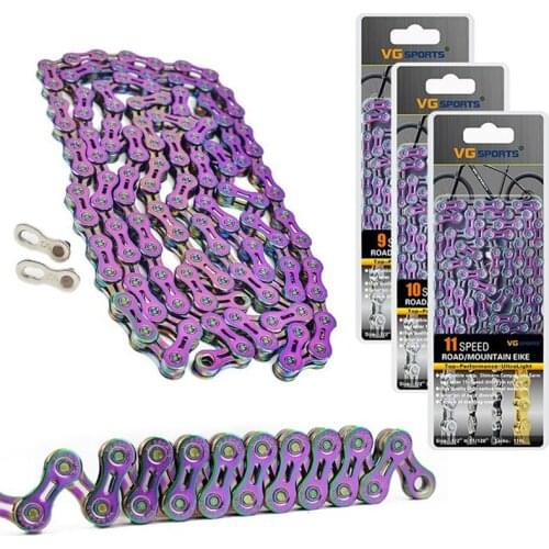 Bike 9/10/11 Speed Road MTB Coating Bicycle Metal Rainbow Chain 116L Bike Shifting Chain Accessories