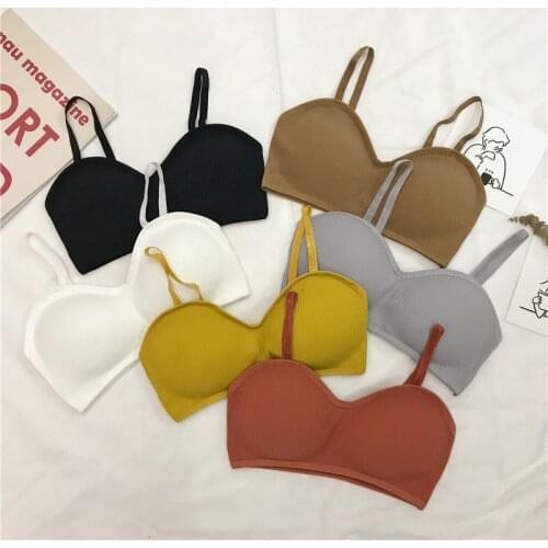 Version Teenage Girl Summer Wild Bra Seamless Push Up Bras For Women Elasticity Soft Tube Top Underwear Sports Lingerie Tee Bra