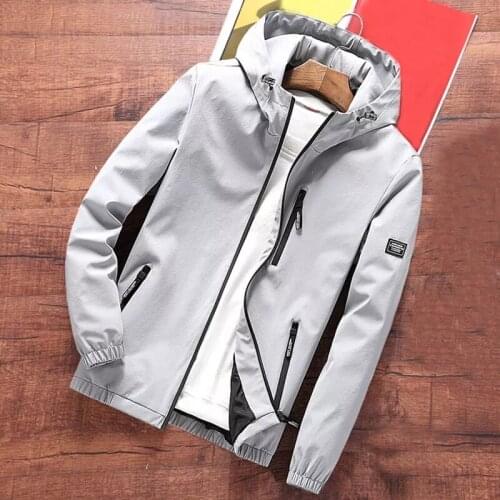 New Mens Hooded Windbreaker Jacket Spring Autumn Casual Hoodie Coats Streetwear Fashion Male Outwear zipper Long Sleeve