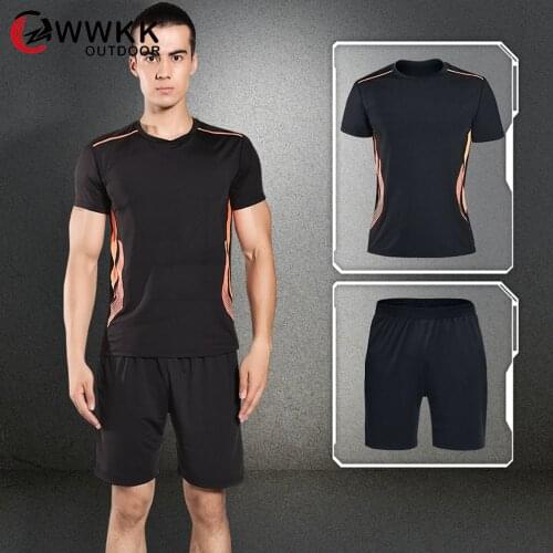 WWKK Men Sport Set Compression Pants+T-Shirts/Vest Skin-Tight Jogging Training Clothes Gym Yoga Hot Professional Running Fitness