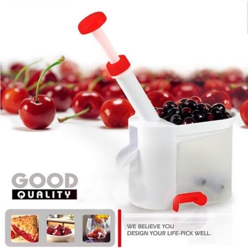 1Set Novelty Super Cherry Pitter Stone Corer Remover Machine Cherry Corer With Container Kitchen Gadgets Tools