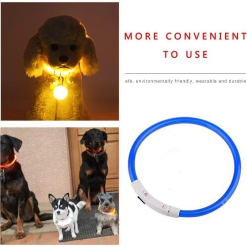 2PCS Dog Collar USB Rechargeable Light-emitting Pet Collar TPU Can Cut Dog Safety Light Suitable For Small And Medium Dog Collar
