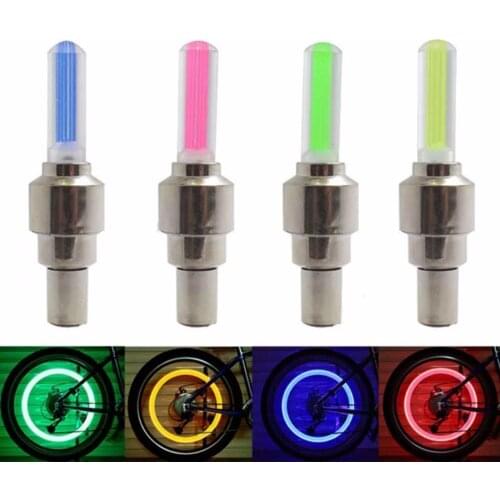 2Pcs HOT LED NEON Light Valve Stem CAP Bike Bicycle Car Motorcycle Wheel Tire Lamp Valve tire light Cycling Accessories