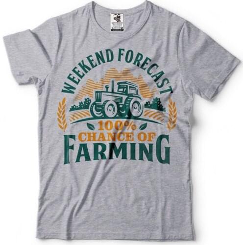 2019 Fashion Summer Style Weekend Forecast 100% Chance Of Farming Funny Farmer T-shirt Farmer Clothes Tee Tee shirt