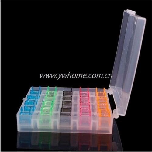25 Empty Clear Colorful Bobbin Box Sewing Machine Spool Brother Babylock Singer