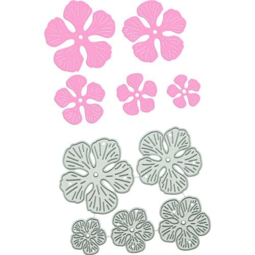 5-Petal Flower Cherry Sakura Pattern Metal Cutting Dies For Scrapbooking Invitation Card Decorating Cutter Punch Stencil