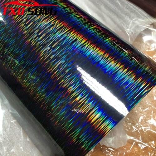 50cmx200/300cm High glossy black Brushed Rainbow Vinyl Metal Car Wrap Film DIY Styling Adhesive Car Motorbike Sticker