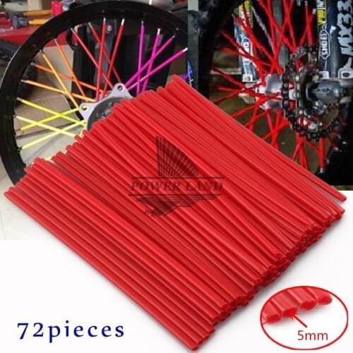 72pcs Motorcycle Motocross Dirtbike Wheel Rim Wrap Cover Kit Skin Covers Universal Fit Black, Blue, Red