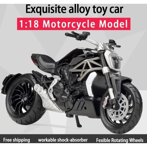 Bburago 1:18 2016 Ducat Xdiavel S Alloy Cruiser Diecast Motorcycle Model diavel bike Toy For Children Gifts kids for collection