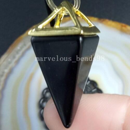 Free Shipping Fashion Jewelry 15x32mm Black Carnelian Art Pendant Bead 1Pcs MC4668