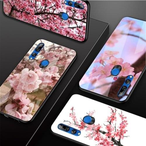 Cherry blossoms tree Tempered Glass Phone Case For Huawei honor 8X 9 10i 20i 20Lite 20Pro 30 Pro Cover Shell